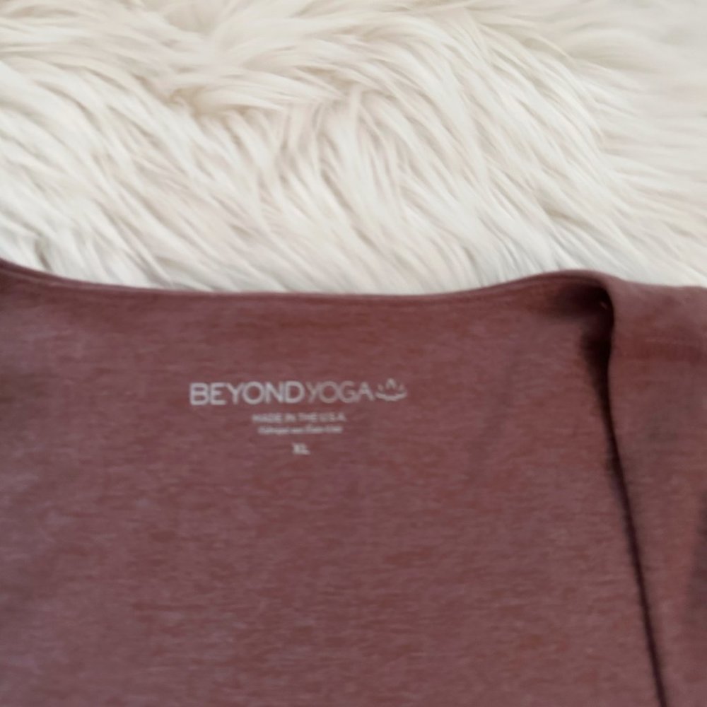 Beyond Yoga Women's XL Spacedye Crop Tank Top Square Neck Sienna Brown Heather - Picture 5 of 9